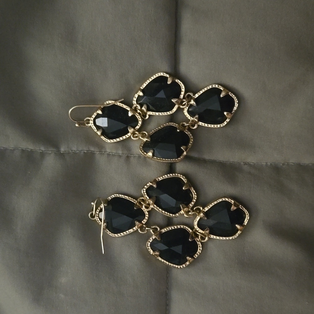 Black and gold earrings